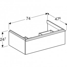 Тумба під раковину Geberit iCon 74x24,7x47,6 см ДСП пісочно-сірий глянсовий/ручка пісочно-сірий матовий 502.311.JL.1