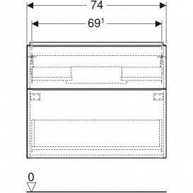 Тумба под раковину Geberit iCon 74x61,5x47,6 см ДСП лава матовый 502.304.JK.1