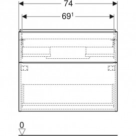 Тумба под раковину Geberit iCon 74x61,5x41,6 см ДСП лава матовый 502.308.JK.1