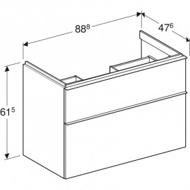 Тумба под раковину Geberit iCon 88,8x61,5x47,6 см ДСП лава матовый 502.305.JK.1