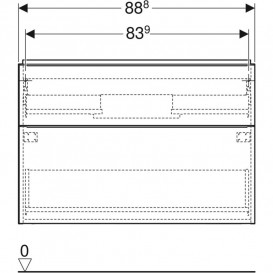 Тумба под раковину Geberit iCon 88,8x61,5x47,6 см ДСП песочно-серый глянцевый/ручка песочно-серый матовый 502.305.JL.1
