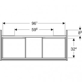 Тумба под раковину Geberit One 103,6x50,4x47 см ДСП дуб 505.264.00.5