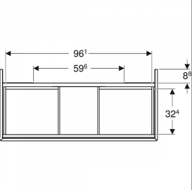 Тумба під раковину Geberit One 103,6x50,4 см ДСП чорний матовий 505.264.00.8