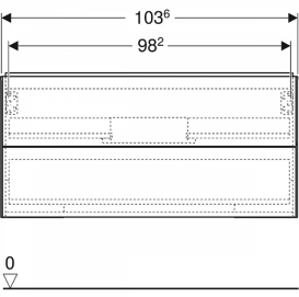 Тумба під раковину Geberit One 103,6x50,4 см ДСП чорний матовий 505.264.00.8