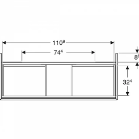 Тумба під раковину Geberit One 118,4x50,4 см ДСП чорний матовий 505.265.00.8