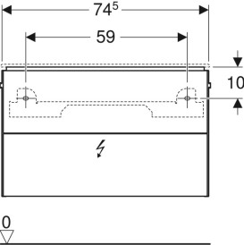 Тумба под раковину Geberit One 74,5x39,5 см с подсветкой МДФ белый глянцевый 500.381.01.1