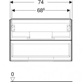 Тумба под раковину Geberit One 74x50,4x47 см ДСП белый глянцевый 505.262.00.1