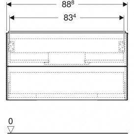Тумба под раковину Geberit One 88,8x50,4x47 см ДСП песочно-серый глянцевый 505.263.00.4