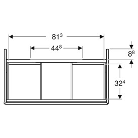 Тумба під раковину Geberit One 88,8x50,4 см ДСП чорний матовий 505.263.00.8