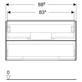 Тумба під раковину Geberit One 88,8x50,4 см ДСП чорний матовий 505.263.00.8