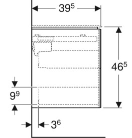 Тумба под раковину Geberit One 89,5x39,5 см с подсветкой МДФ белый глянцевый 500.385.01.1