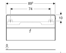 Тумба под раковину Geberit One 89,5x39,5 см с подсветкой МДФ белый глянцевый 500.385.01.1
