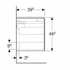 Тумба під раковину Geberit ONE підвісна 89,5 х39,5 см МДФ/натуральний шпон чорний горіх 500.385.00.1