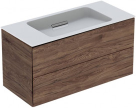 Тумба под раковину Geberit ONE подвесная 104,5х39,5 см МДФ/натуральный шпон черный орех 500.386.00.1