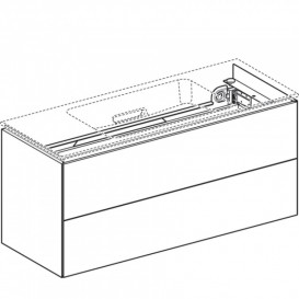 Тумба под раковину Geberit ONE подвесная 104,5х39,5 см МДФ/натуральный шпон черный орех 500.386.00.1