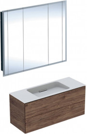 Тумба под раковину Geberit ONE подвесная 104,5х39,5 см МДФ/натуральный шпон черный орех 500.386.00.1