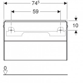 Тумба под раковину Geberit ONE подвесная 74,5х39,5 см МДФ/натуральный шпон черный орех 500.381.00.1
