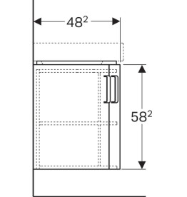 Тумба под раковину Geberit Selnova Compact 69x55 см ДСП белый матовый/белый глянцевый 501.486.00.1