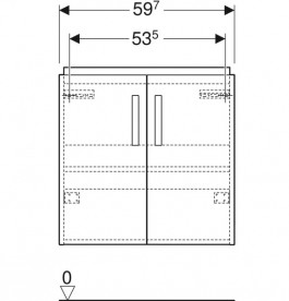 Тумба під раковину Geberit Selnova Compact 59,7х39,7 см МДФ білий 501.658.01.1