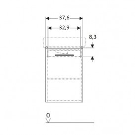 Тумба под раковину Geberit Selnova Square 37,6х32,9 см подвесная ДСП белый 500.176.01.1