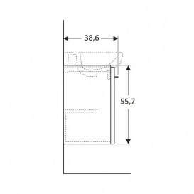 Тумба под раковину Geberit Selnova Square 41,8х38,6 см подвесная ДСП белый 500.177.01.1