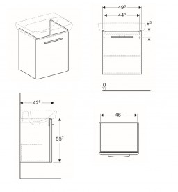 Тумба під раковину Geberit Selnova Square 49,3х42,6 см підвісна ДСП білий 500.179.01.1