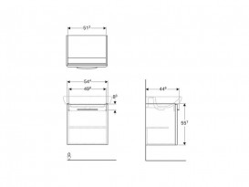 Тумба под раковину Geberit Selnova Square 54,4х44,6 см подвесная ДСП белый 500.180.01.1