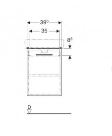 Тумба под раковину Geberit Selnova Square 39,6х22,6 см подвесная ДСП белый 500.183.01.1