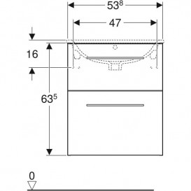 Тумба под раковину Geberit Selnova Square 53,8х50,2 см ДСП светлый орех 501.203.00.1