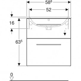 Тумба под раковину Geberit Selnova Square 58,8х50,2 см ДСП лава 501.205.00.1