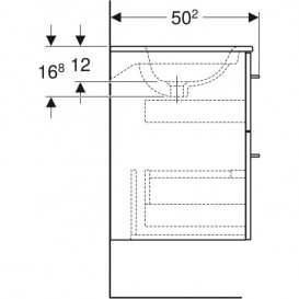 Тумба под раковину Geberit Selnova Square 78,8х50,2 см ДСП темный орех 501.210.00.1