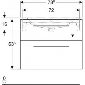 Тумба под раковину Geberit Selnova Square 78,8х50,2 см ДСП темный орех 501.210.00.1