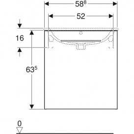 Тумба під раковину Geberit Selnova Square 58,8х50,2 см ДСП білий глянець 501.220.00.1
