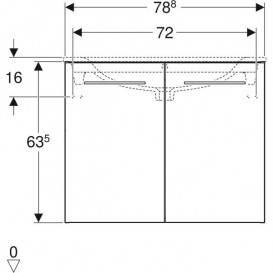 Тумба під раковину Geberit Selnova Square 78,8х50,2 см ДСП лава 501.225.00.1