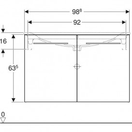 Тумба под раковину Geberit Selnova Square 98,8х50,2 см ДСП лава 501.229.00.1