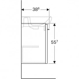Тумба під раковину Geberit Selnova Square 41,8х38,6 см ДСП лава 501.394.JK.1