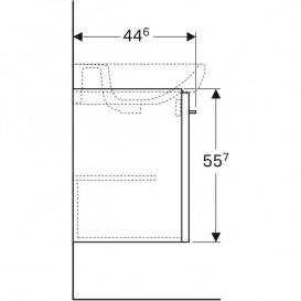Тумба под раковину Geberit Selnova Square 54,4х44,6 см ДСП лава 501.398.JK.1