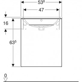 Тумба под раковину Geberit Selnova Square 53,8х50,2 см ДСП белый глянец 501.216.00.1