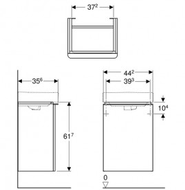 Тумба під раковину Geberit Smyle Square 44,2х35,6 см петлі зліва ДСП темно-сірий 500.351.JK.1