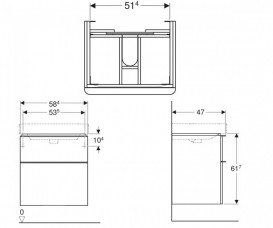 Тумба под раковину Geberit Smyle Square 58,4х47 см подвесная ДСП темный орех 500.352.JR.1