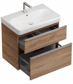 Тумба під раковину Geberit Smyle Square 73,4х47 см підвісна ДСП темний горіх 500.353.JR.1