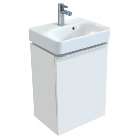 Тумба під раковину Geberit Smyle Square 53,6х43,3 см петлі справа ДСП білий глянець 500.365.00.1