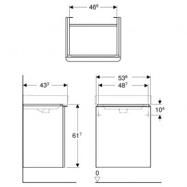 Тумба під раковину Geberit Smyle Square 53,6х43,3 см петлі зліва ДСП білий глянець 500.366.00.1