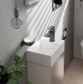 Тумба под раковину Hansgrohe Xevolos E 34х25 см петли справа песочно-бежевый матовый/песочно-бежевый 54170790