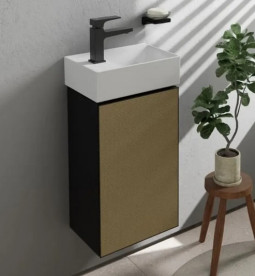 Тумба під раковину Hansgrohe Xevolos E 34х25 см петлі праворуч сланцево-сірий матовий/візерункова бронза 54171390