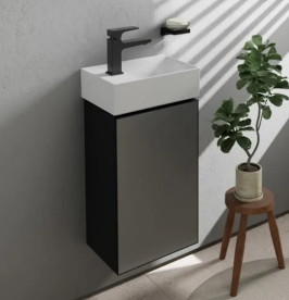 Тумба під раковину Hansgrohe Xevolos E 34х25 см петлі праворуч сланцево-сірий матовий/сланцево-сірий 54171770