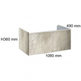 Тумба під раковину Hatria Daytime підвісна 108 см ДСП цемент 