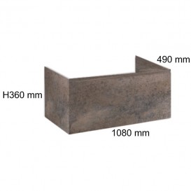 Тумба під раковину Hatria Daytime підвісна 108 см ДСП сіро-коричневий 