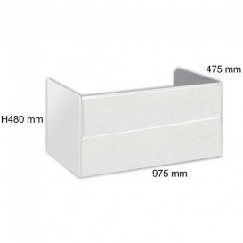 Тумба под раковину Hatria Le Fiabe подвесная 97.5 см ДСП белый/цемент 