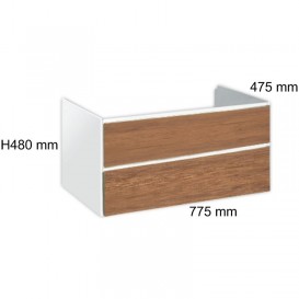 Тумба под раковину Hatria Le Fiabe подвесная 77.5 см ДСП белый/тик 